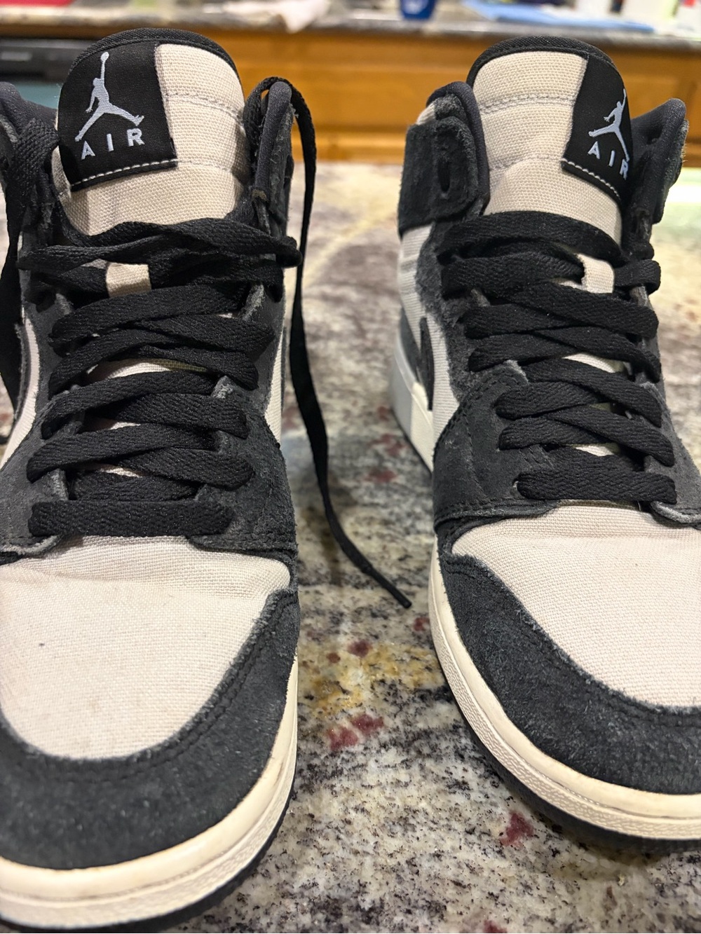 Jordan Mid-Top Sneakers in Black and Cream